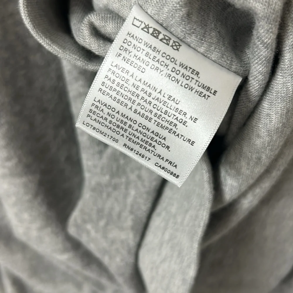 ONIA gray terry quarter zip pullover size L